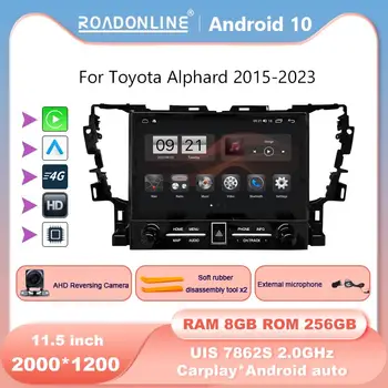 Для Toyota Alphard 2015-2023 11,5 дюймов автомобильный радиоприемник Android 10 2000*1200 8 ГБ оперативной памяти + 256 ГБ ПЗУ Автомобильный Мультимедийный плеер Android навигация