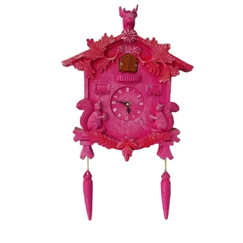 Изделия из смолы, Скандинавские современные розовые настенные часы с кукушкой на заказ для украшения дома