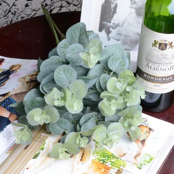 5 шт., искусственный цветок эвкалипта, шелковое цветочное украшение, искусственные листья, украшение обеденного стола, искусственные пластиковые растения