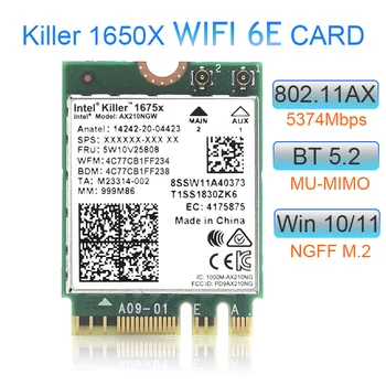 Killer 1675x AC Двухдиапазонный 2,4 Гбит/с WI-Fi 6E Беспроводная карта AX210 WiFi AX210NGW 802.11AX Bluetooth 5,2 для ноутбука Windows 10 11
